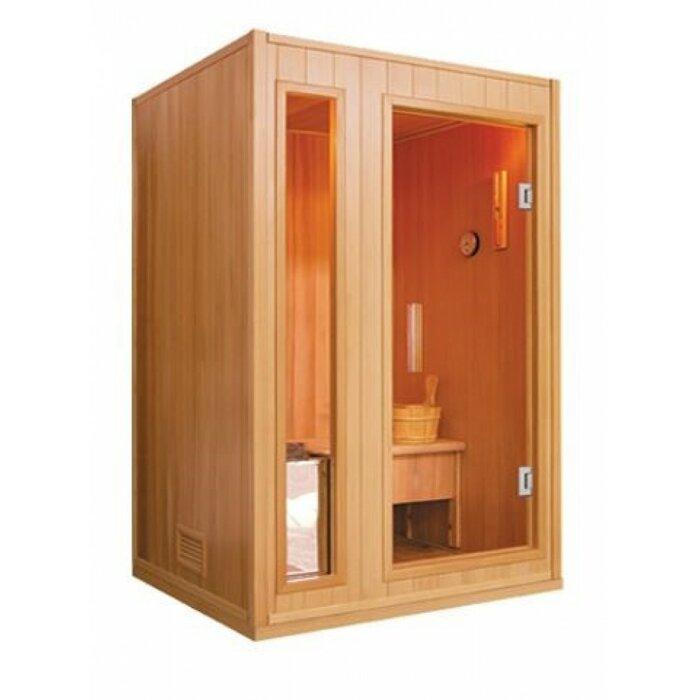 Finnish 2 Person Indoor Sauna with Canadian Hemlock Wood, Harvia Electric Heater | SunRay Baldwin - House of Sauna