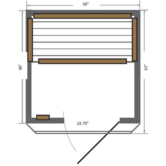 Infrared 1 Person In Home Sauna with Ergonomic Backrests | SunRay Barrett - House of Sauna