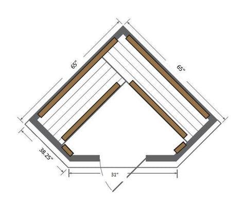 Infrared 4 Person Indoor Sauna with Corner Seating, Ergonomic Backrests | SunRay Bristol Bay (Ships in 7 Days) - House of Sauna