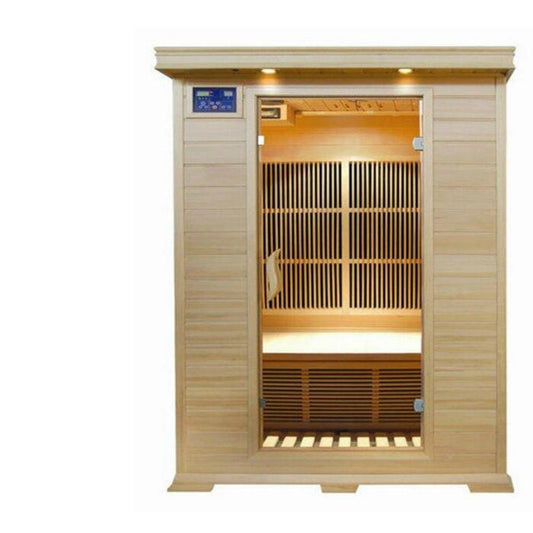 Infrared 2 Person Indoor Sauna with Canadian Hemlock Wood | SunRay Evansport (Ships in 7 Days) - House of Sauna