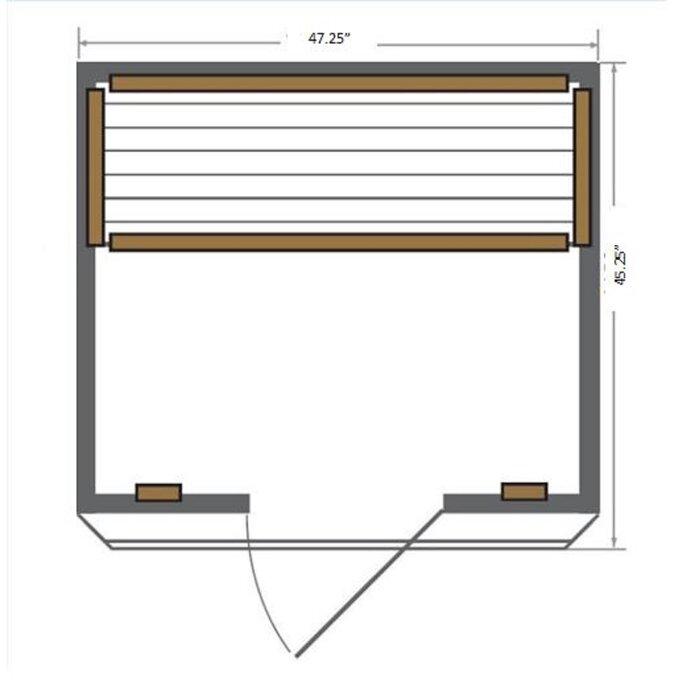 Infrared 2 Person Indoor Sauna with Canadian Hemlock Wood | SunRay Evansport (Ships in 7 Days) - House of Sauna