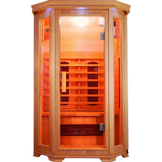Infrared 2 Person Indoor Sauna with Oxygen Ionizer, Ergonomic Backrest | SunRay Heathrow (Ships in 7 Days) - House of Sauna