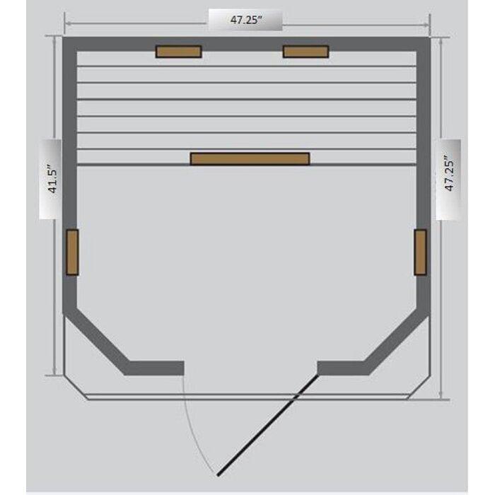 Infrared 2 Person Indoor Sauna with Oxygen Ionizer, Ergonomic Backrest | SunRay Heathrow (Ships in 7 Days) - House of Sauna