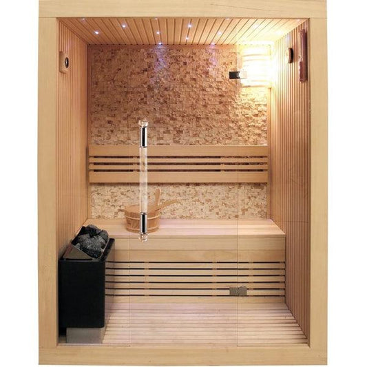Indoor 2 Person Finnish Sauna with Harvia Heater, Digital Controls | SunRay Rockledge - House of Sauna