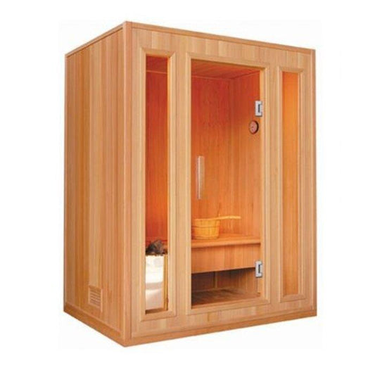 Indoor 3 Person Finnish Sauna with Canadian Hemlock Wood, Ergonomic Seating | SunRay Southport (Ships in 7 Days) - House of Sauna