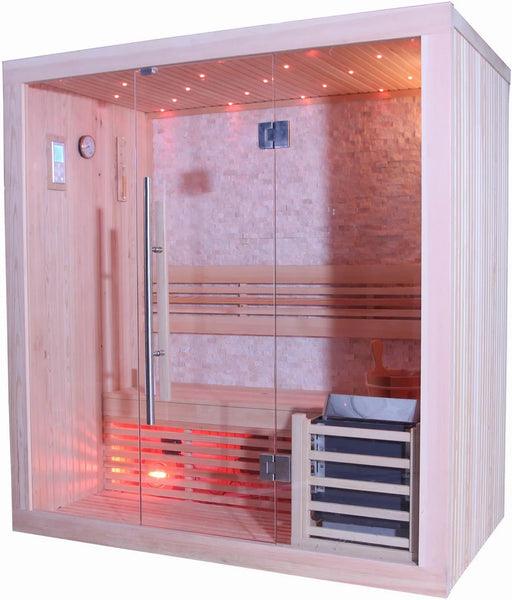 Indoor 3 Person Luxury Finnish Sauna with Digital Controls, Air Ionizer | SunRay Westlake (Ships in 7 Days) - House of Sauna